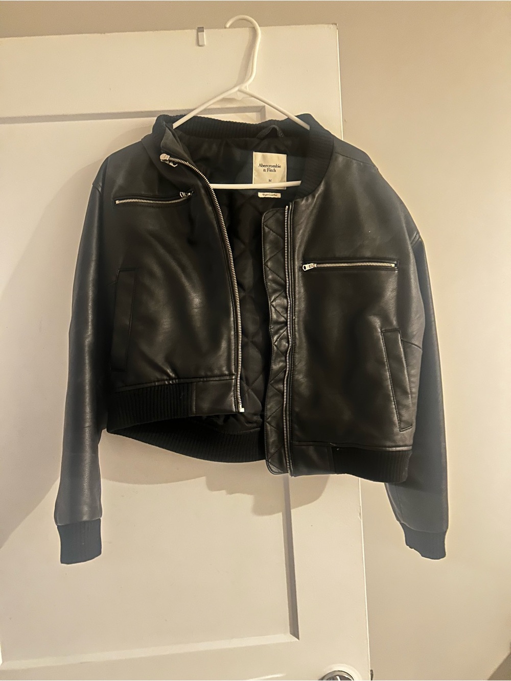 Abercrombie & Fitch Black Women's Bomber Jacket with Zip Accents